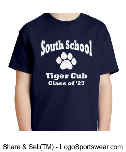 Youth South School Tiger Cub T-shirt Class of '27 Design Zoom